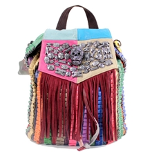 2013时尚女包碎皮真皮女包爆款羊皮拼接包包双肩背包女