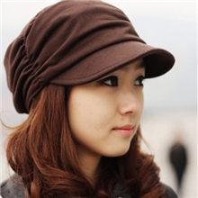 韩版秋冬新款针织帽时尚百褶皱时装帽秋冬帽子批发DG0173