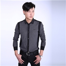 厂家批发2013秋季新款男装商务正装棉质长袖翻领衬衣男士长袖衬衫