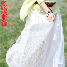 一件代发拖地夏季女装雪纺蕾丝半身裙子韩国裙百褶长裙波西米亚