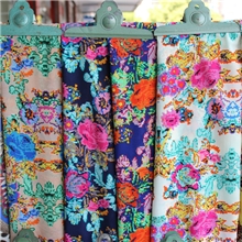 厂家现货销优质化纤布料2013春夏新品印花女装面料弹力绒雪纺