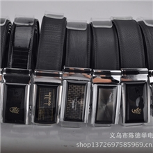 厂家批发新款男士真皮皮带压花自动扣合金头混装休闲腰带泡江湖