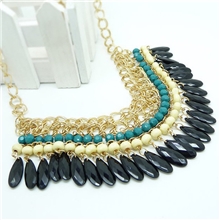 欧美饰品批发新款热卖多层亚克力流苏项链欧美夸张项链