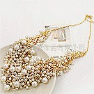 最新韩版裸婚同款奢华复古多层珍珠项链质感版金色