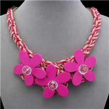 辣妈正传孙俪同款韩版超美绿色木头花朵项链短链女饰品