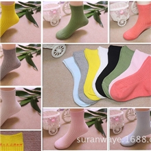 秋冬全棉外贸出口儿童袜批发中小童透气吸汗竖条纹双针工艺儿童袜