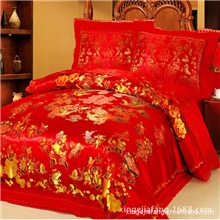婚庆床品婚庆绸缎纯棉四件套四件套批发床上用品四件套厂家