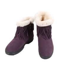 新款雪地靴女式真皮靴皮毛一体防滑流苏女款棉鞋厚底厂家批发