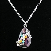 庄正饰品批发韩版水晶水滴项链D1315