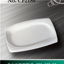 厂家直销批发供应密胺餐具美耐皿餐具牙白CF2188长方朝阳盘