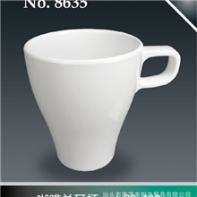 厂家直销批发供应密胺餐具仿瓷餐具美耐皿餐具牙白8635咖啡单耳杯