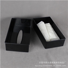 东莞厂家订做美耐皿餐纸巾盒黑色密胺抽纸盒酒店高档纸巾盒