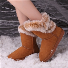 2013新款时尚雪地靴牛皮兔毛雪地靴5868