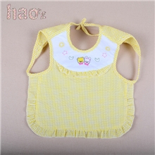 好崽仔婴童用品泡泡棉防水围兜吃饭衣带绣花三色