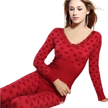 【VIP批发】歌丽雅同款竹炭无缝美体薄款棉毛衫保暖内衣套装女