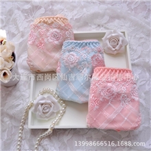 外贸日单原单蕾丝刺绣内裤批发三色低腰三角女式性感可爱女内裤