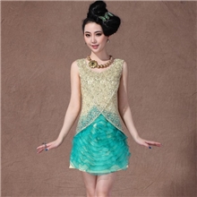 欧美夏装深圳女装一件代发连衣裙批发亮片欧根沙OL品牌连衣裙