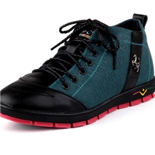 京翔老北京布鞋高帮保暖防滑透气系带时尚休闲拼色韩版男士棉鞋