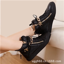 厂家供应GZ高帮鞋金属链条休闲鞋韩版女潮鞋