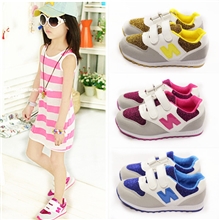 韩版2013秋季新款童鞋男女童磨砂真皮拼接N字休闲运动鞋板鞋特