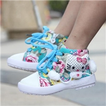 童鞋2013秋韩版潮款儿童中邦单鞋时尚女童KT猫中大童帆布休闲鞋