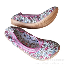 老北京布鞋欣清小碎花女鞋单鞋低帮船鞋软底平跟牛筋底鞋