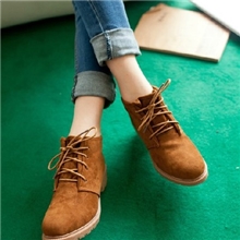 秋冬新款磨砂皮系带短靴韩版平底及裸靴女英伦风女鞋流苏靴特价