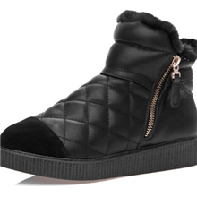 2013冬真皮短靴马丁靴女学生鞋厚底靴短靴女靴子棉靴雪地靴菱格靴