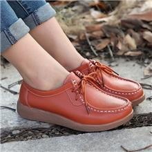 秋款时尚休闲鞋韩版平跟女鞋牛筋底低跟真皮软底女单鞋