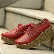 2013秋款坡跟女鞋欧美风休闲鞋女单鞋真皮软面皮厚底松糕女鞋