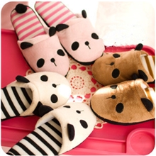 淘宝爆款熊猫卡通拖鞋冬季棉拖鞋家居拖鞋情侣居家地板毛拖鞋