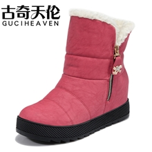古奇天伦7810水钻短靴可爱女靴保暖女鞋内增高棉靴子批发