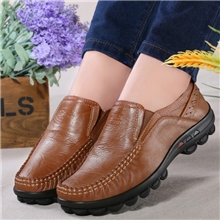 古奇天伦7790头层牛皮女单鞋低帮休闲鞋套脚平底女鞋子批发