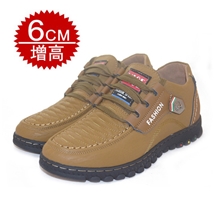 2013新款单鞋批发经典系带男士舒适平底休闲内增高6cm男鞋真皮
