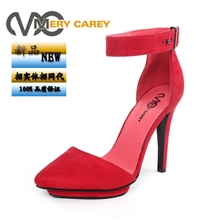 特价2013秋季韩版高跟鞋欧美OL高跟凉鞋性感玫红色气质女王范搭扣