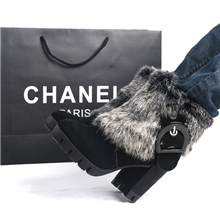 厂家直销2013秋冬新款真皮兔毛女靴粗跟高跟厚底女鞋批发短靴