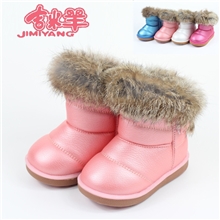 2013新款保暖女童真兔毛牛筋底多色彩雪地靴儿童棉靴雪地靴批发