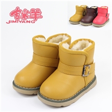 2013儿童单扣中筒雪地靴加厚防水防滑PU儿童保暖鞋男女靴子批发