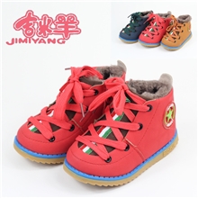 2013秋季新款儿童休闲鞋运动皮棉鞋童派童鞋舒适前系带童靴批发