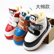 2013冬款儿童雪地靴卡通猴子儿童棉鞋宝宝学步鞋男女童鞋批发