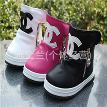2013新款小香风格棉靴个性韩版男女童皮靴防水儿童雪地靴童鞋