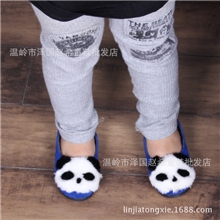 2013秋季新款超萌熊猫头平底单鞋可爱卡通女童毛毛鞋熊猫潮鞋