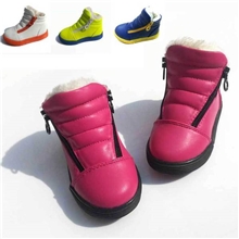 冬季爆款儿童糖果色皮鞋荧光色儿童靴子保暖男女童鞋雪地靴批发