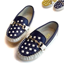 小童豆豆鞋童鞋批发韩版儿童单鞋撞色菱格子男童皮鞋豆豆鞋