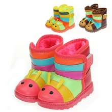 2013冬款宝宝雪地靴男女儿童个性毛毛虫靴子防水加厚保暖棉鞋