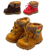冬新款童鞋棉鞋男女童棉靴宝宝保暖鞋子潮PU面儿童雪地靴