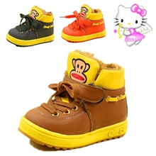 2013秋冬新款儿童卡通加厚棉鞋弥猴宝宝魔术贴雪地靴厂家直销