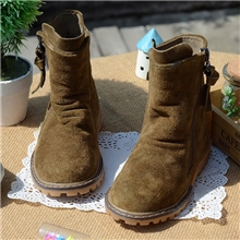 贝然童鞋牛皮真皮反绒皮棉鞋男女童雪地棉骑士靴雪地靴冬款2013