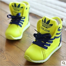代发混批荧光色加绒高帮儿童鞋韩版男童鞋女童板鞋运动鞋冬季新款
