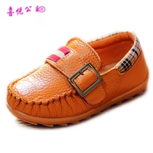童单鞋学步鞋批发真皮豆豆鞋牛筋底儿童鞋童童鞋（22-26）817